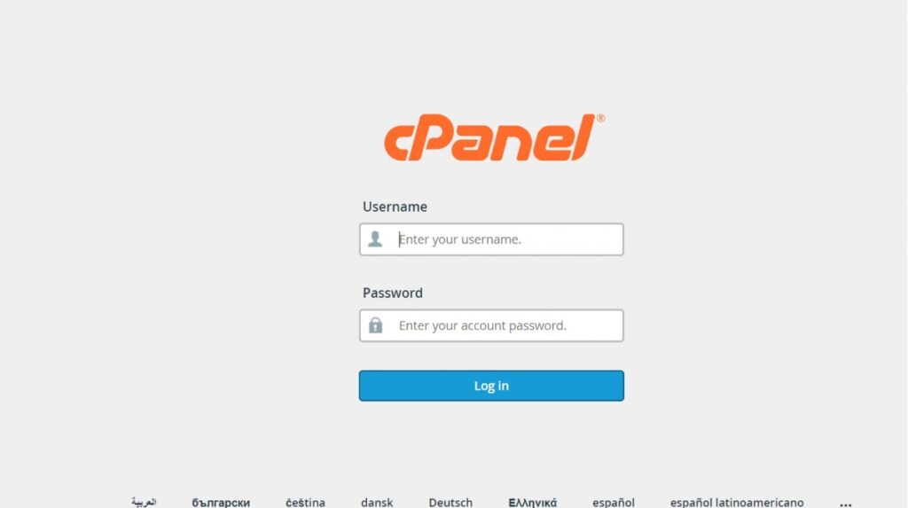 Đăng nhập vào trình quản lý hosting Cpanel